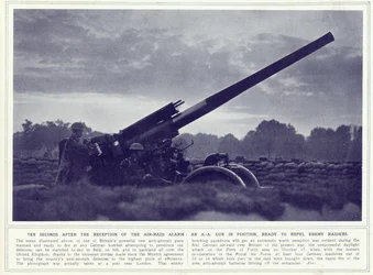Een luchtafweergeschut, uit The Illustrated War News, gepubliceerd op 1 november 1939